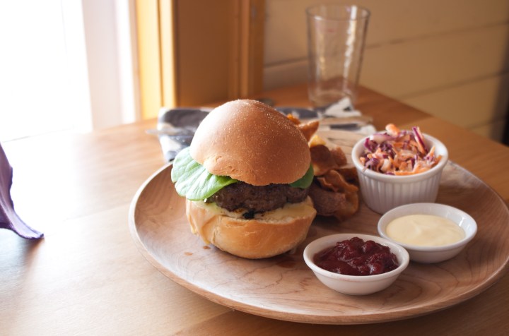 Moose Burger with Partridgeberry Ketchup